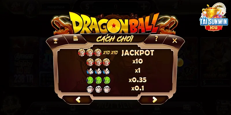 Dragonball z sunwin - Minigame nổ hũ thưởng lớn bất ngờ 3 Hệ số nhân thưởng trong game đặc biệt với tỷ lệ cao